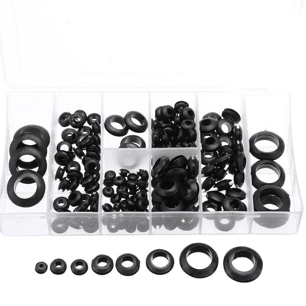 180Pcs Rubber O Ring Washer Grommets Ring Anti-Slip Gasket Seal Assortment Set 3654659463630