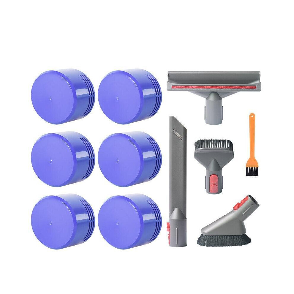 11pcs Replacements for Dyson V7 V8 V10 Vacuum Cleaner Parts Accessories Filters*6 Brush Heads*4 Cleaning Tool*1