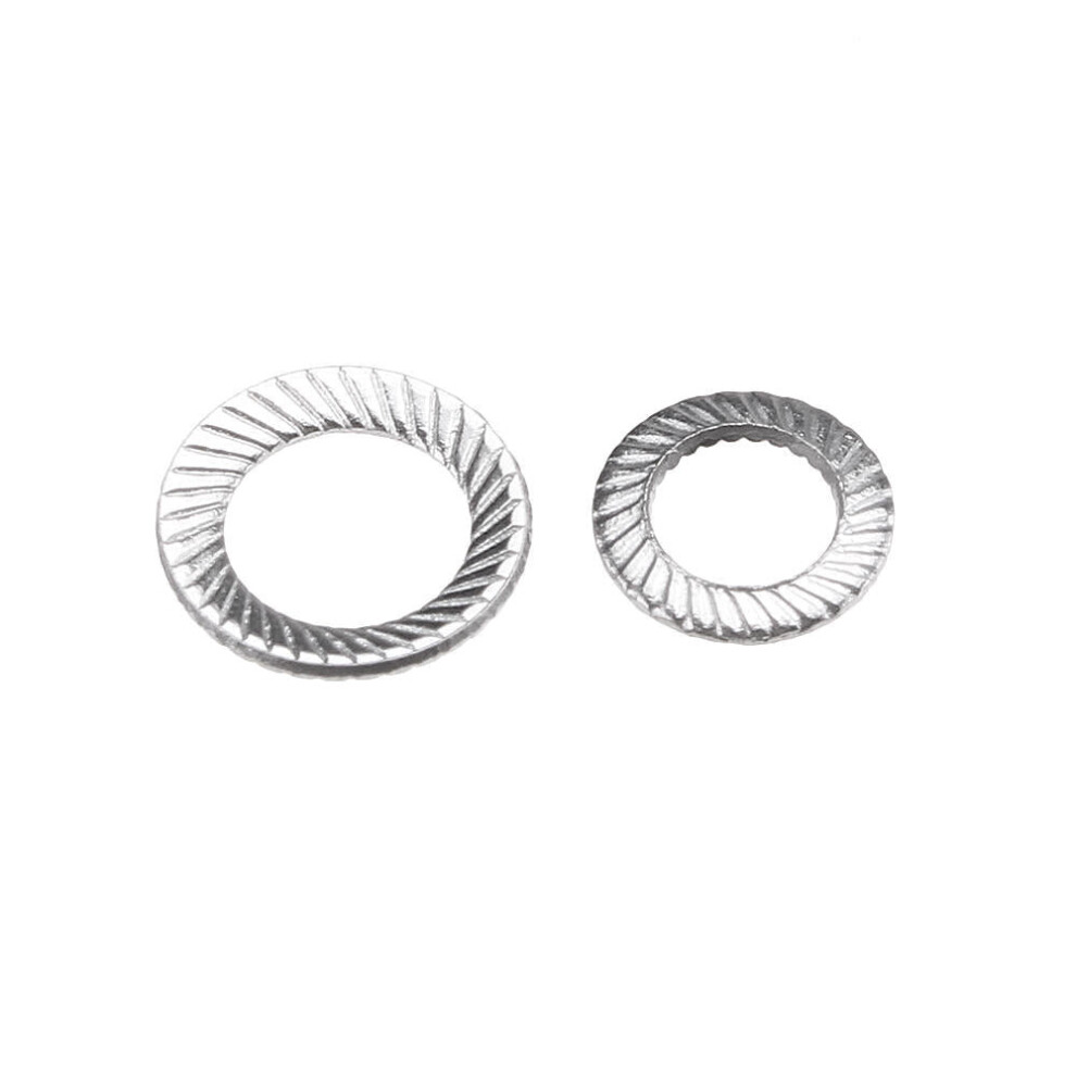 (M4) 100Pcs M3 M4 Stainless Steel Double-sided Tooth Washers Ribbed Safety Spring Lock Anti-slip Washer