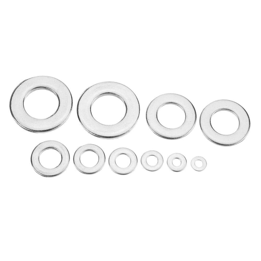 400Pcs 304 Stainless Steel Flat Washer Round Assortment Set M2/2.5/3/4/5/6/8/10