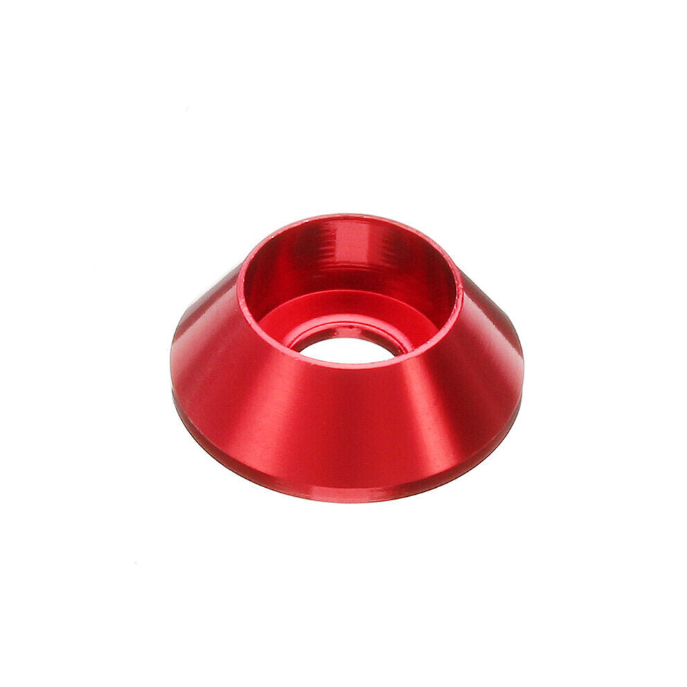 (Red) 10Pcs M3 Cup Head Hex Screw Gasket Washer Nuts Aluminum Alloy Multicolor