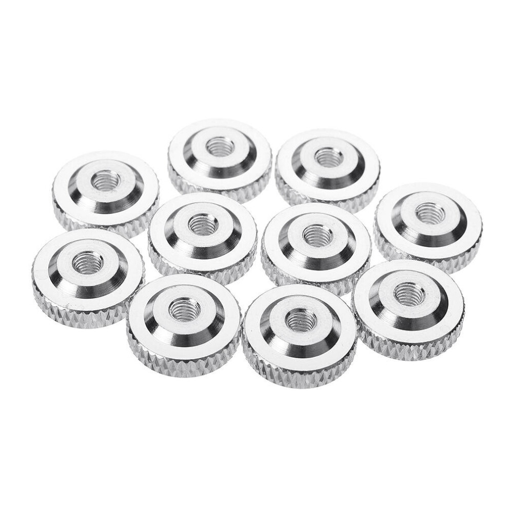 (Silver) 10Pcs M3 Knurled Thumb Nut w/ Collar Screw Spacer Washer Aluminum Alloy Multicolor