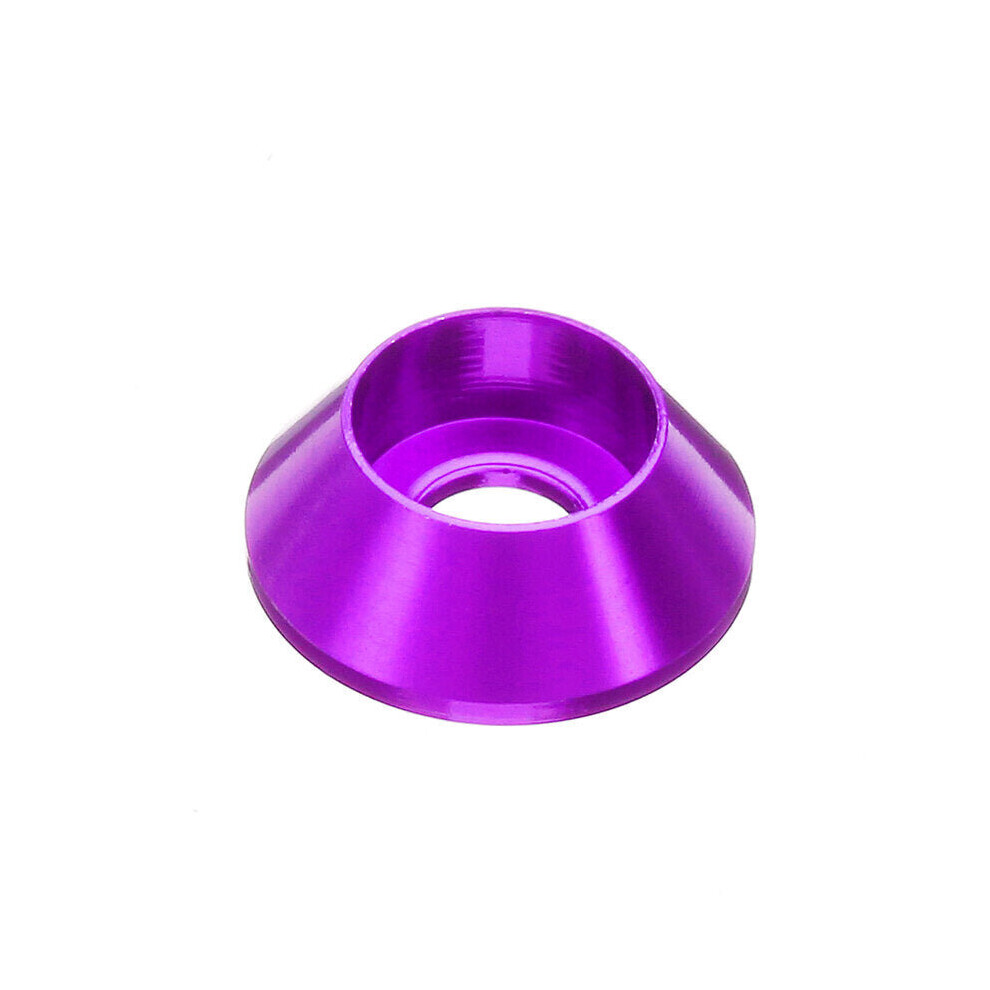 (Purple) 10Pcs M3 Cup Head Hex Screw Gasket Washer Nuts Aluminum Alloy Multicolor