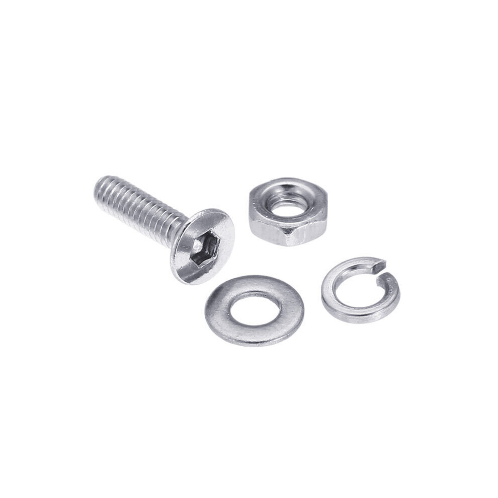 (Flat Head) 600Pcs M2 304 Stainless Steel Hex Socket Capbuttonflat Head Screw Washer Nut Kit 6112212025260