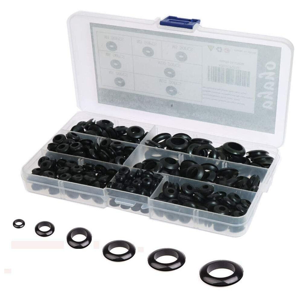 260Pcs Rubber Grommet Assortment Wiring Coil Wire Gasket M3 / M4 / M5 / M6 / M8 / M10 / M12 6112211912301