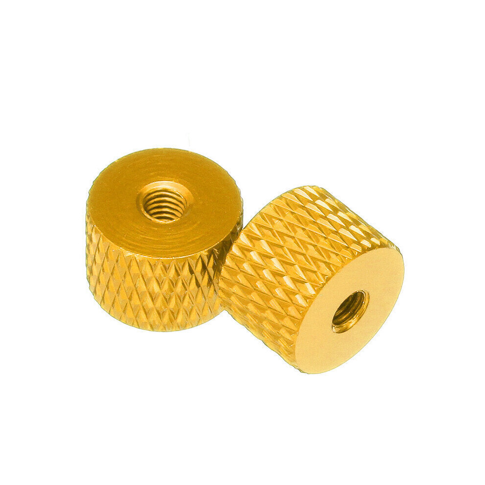 (Gold) 10Pcs M3 Knurled Thumb Nut Thread Grommet Gasket Washer Spacer Multi-color Aluminum Alloy