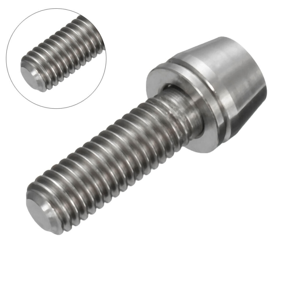 (Silver) M5x16mm Titanium Ti Bolts Allex Hex Stem Tapered Head Screw with Washer