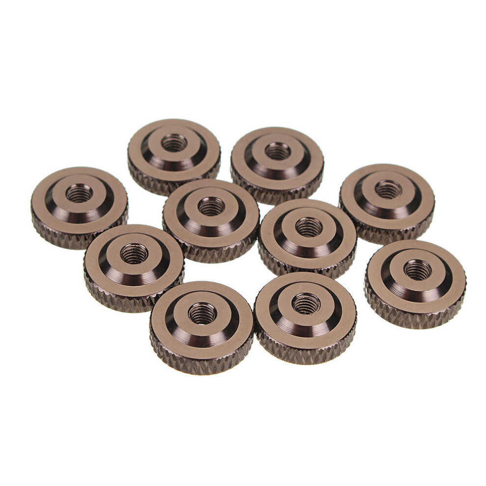 (Grey) 10Pcs M3 Knurled Thumb Nut w/ Collar Screw Spacer Washer Aluminum Alloy Multicolor