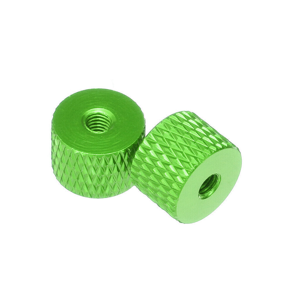 (Green) 10Pcs M3 Knurled Thumb Nut Thread Grommet Gasket Washer Spacer Multi-color Aluminum Alloy