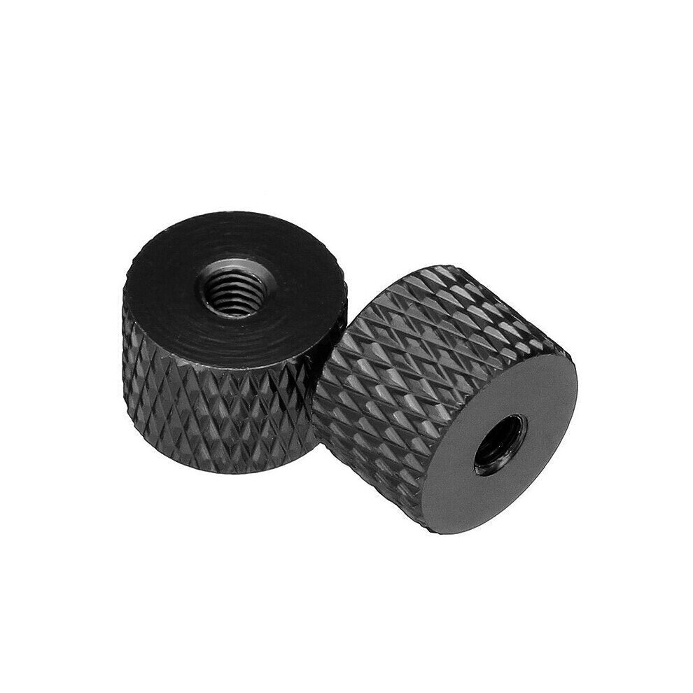 (Black) 10Pcs M3 Knurled Thumb Nut Thread Grommet Gasket Washer Spacer Multi-color Aluminum Alloy