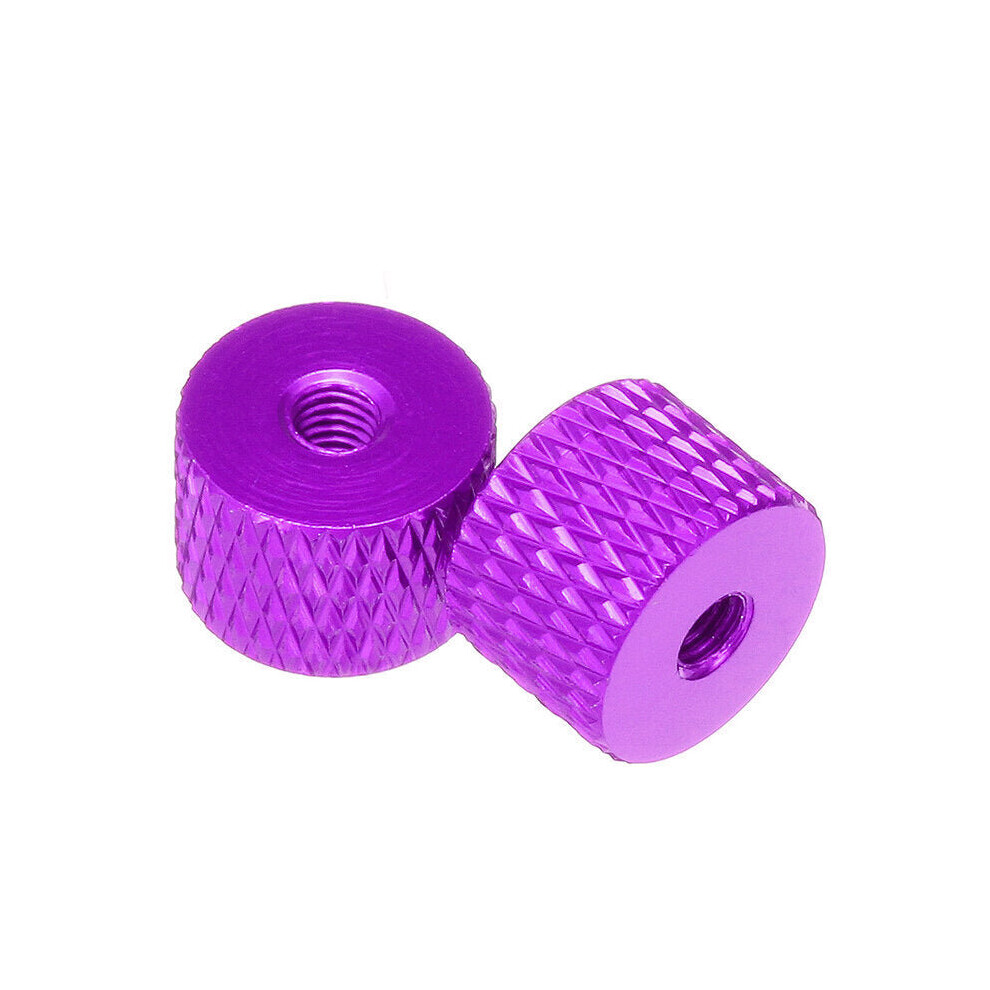 (Purple) 10Pcs M3 Knurled Thumb Nut Thread Grommet Gasket Washer Spacer Multi-color Aluminum Alloy