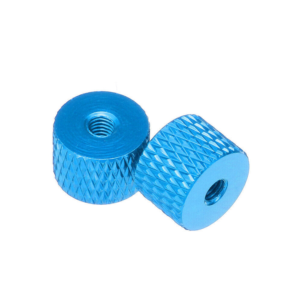 (Light Blue) 10Pcs M3 Knurled Thumb Nut Thread Grommet Gasket Washer Spacer Multi-color Aluminum Alloy