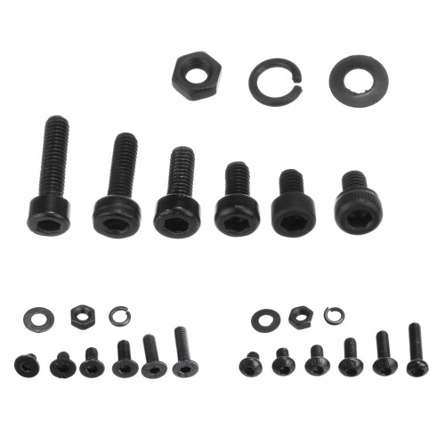 (Hex Socket Button Head) 300Pcs M3 Black Alloy Steel Allen Screw Bolt With Hex Nuts Washers Assortment 1