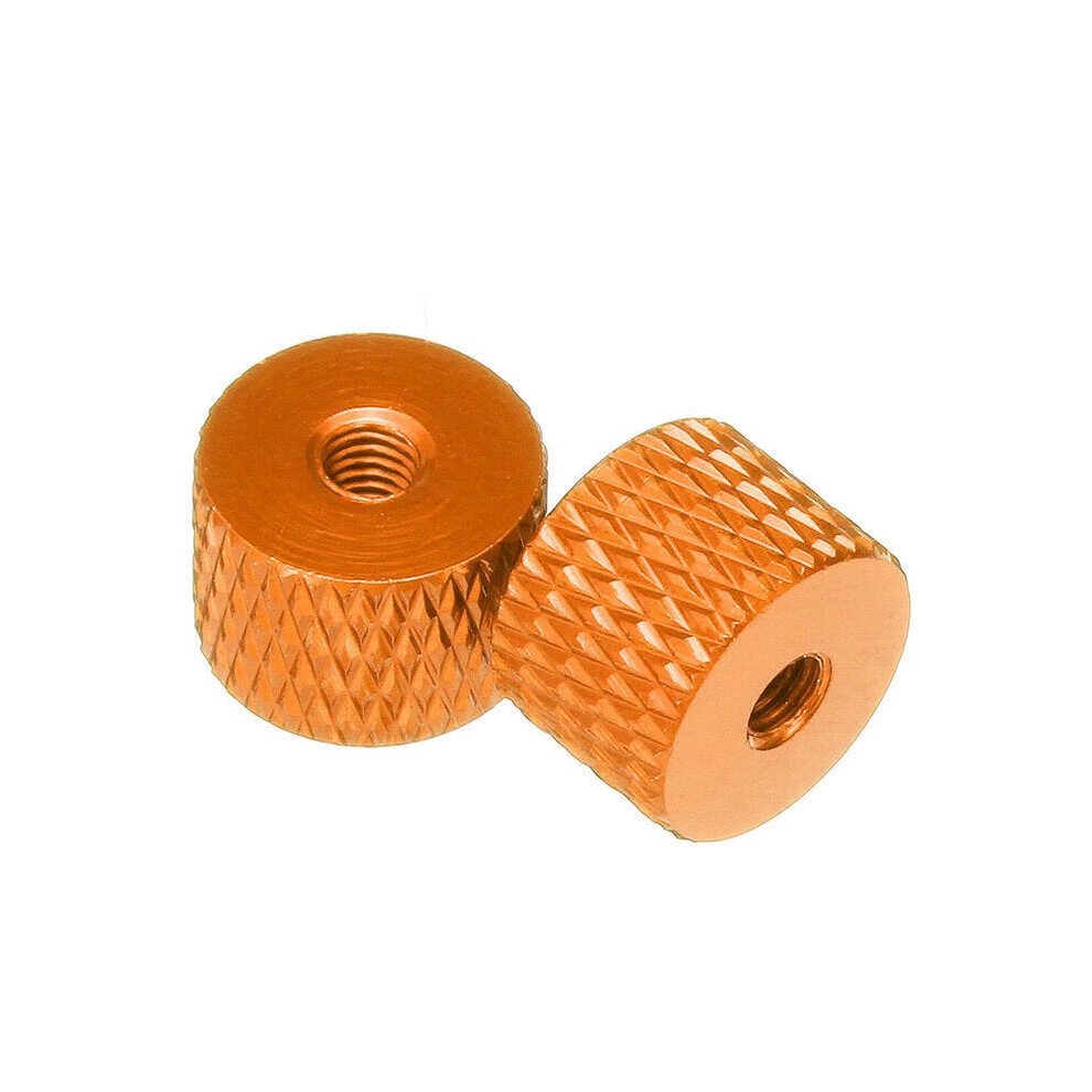 (Orange) 10Pcs M3 Knurled Thumb Nut Thread Grommet Gasket Washer Spacer Multi-color Aluminum Alloy