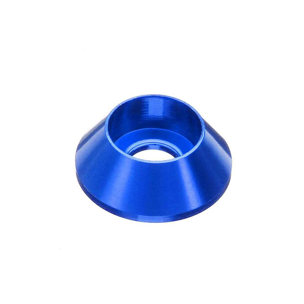 (Dark Blue) 10Pcs M3 Cup Head Hex Screw Gasket Washer Nuts Aluminum Alloy Multicolor