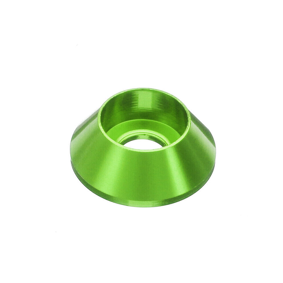 (Green) 10Pcs M3 Cup Head Hex Screw Gasket Washer Nuts Aluminum Alloy Multicolor