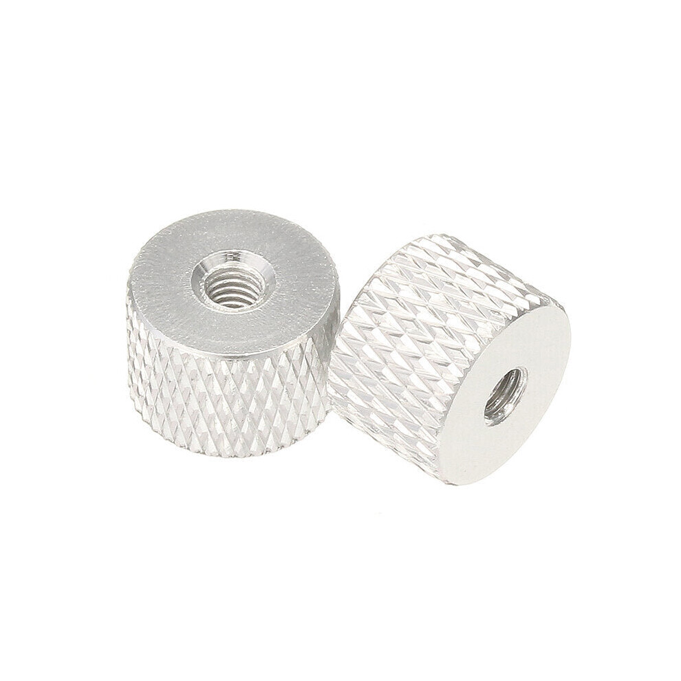 (Silver) 10Pcs M3 Knurled Thumb Nut Thread Grommet Gasket Washer Spacer Multi-color Aluminum Alloy