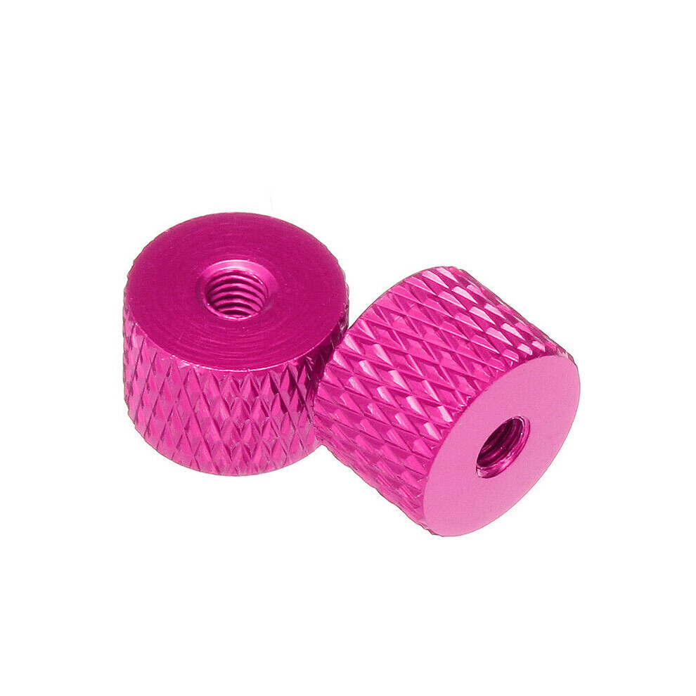 (Pink) 10Pcs M3 Knurled Thumb Nut Thread Grommet Gasket Washer Spacer Multi-color Aluminum Alloy