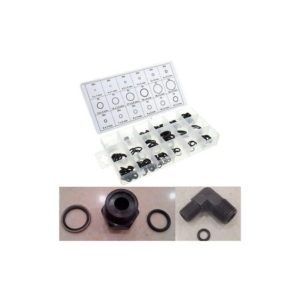 225Pcs Rubber Metric Nitrile O Ring Assortment Set For Hydraulic Pumps Plumbing 3654659460684
