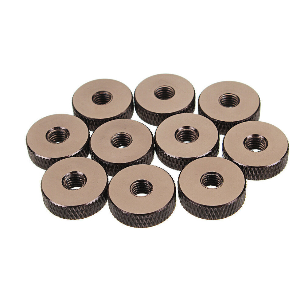 (Grey) 10Pcs M5 Manual Knurled Thumb Screw Nut Spacer Flat Washer Aluminum Alloy Multicolor