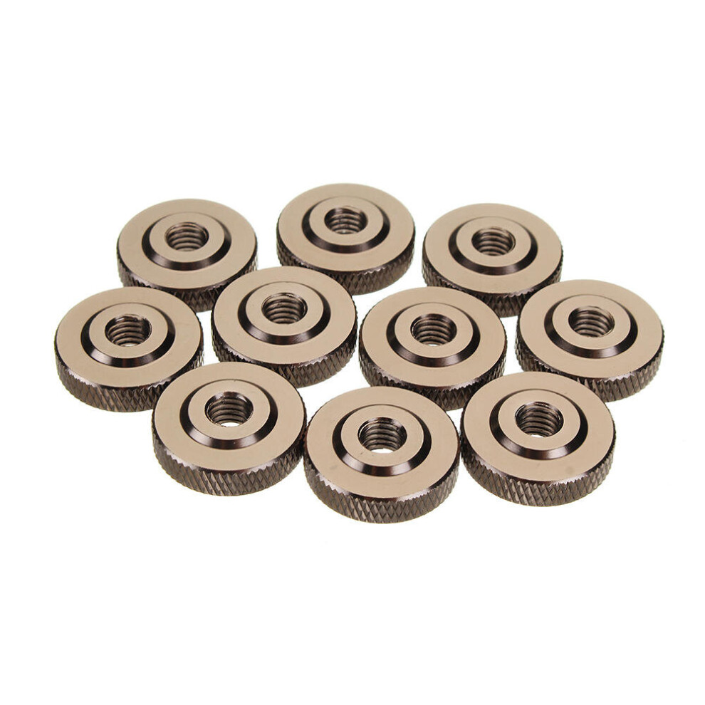 (Grey) 10Pcs M6 Knurled Thumb Nut w/ Collar Screw Spacer Washer Aluminum Alloy Multicolor