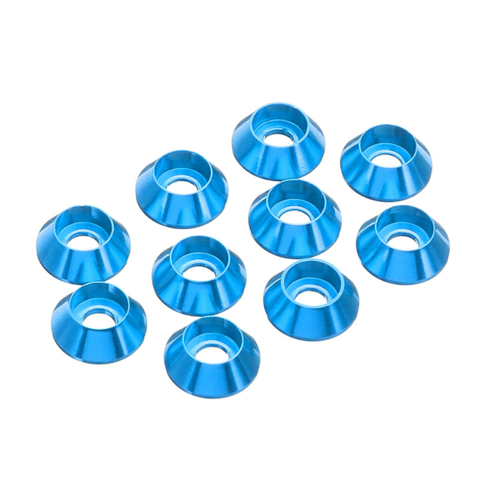 (Light Blue) 50Pcs M3 Cup Head Hex Screw Gasket Washer Nuts Aluminum Alloy Multicolor