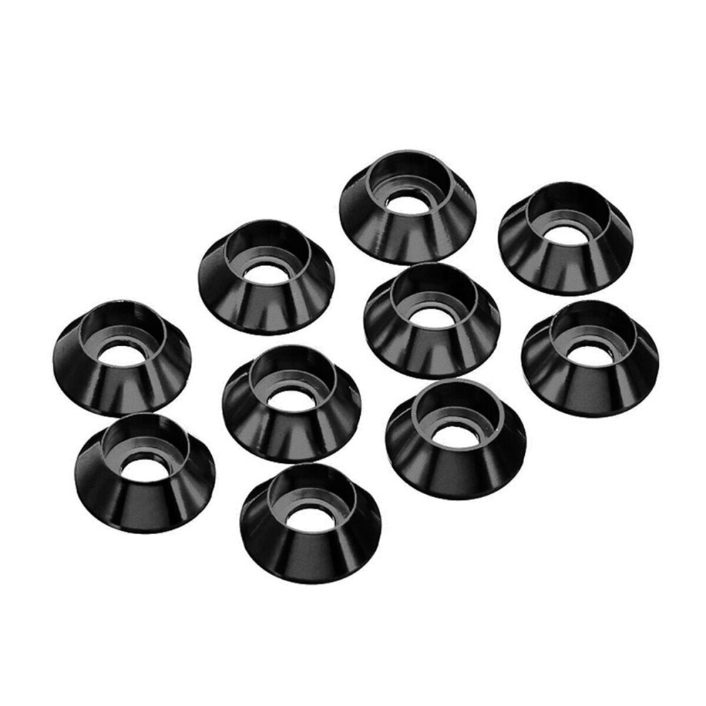 (Black) 50Pcs M3 Cup Head Hex Screw Gasket Washer Nuts Aluminum Alloy Multicolor