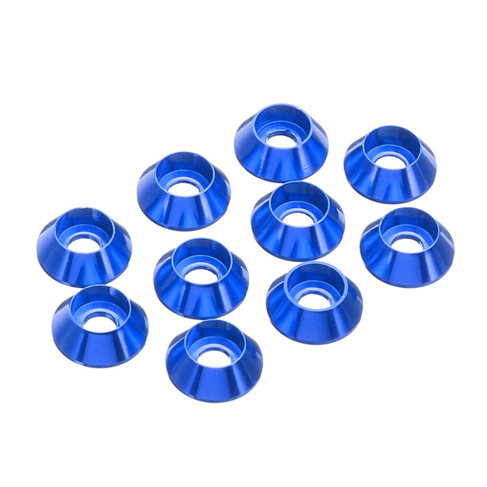 (Dark Blue) 50Pcs M3 Cup Head Hex Screw Gasket Washer Nuts Aluminum Alloy Multicolor