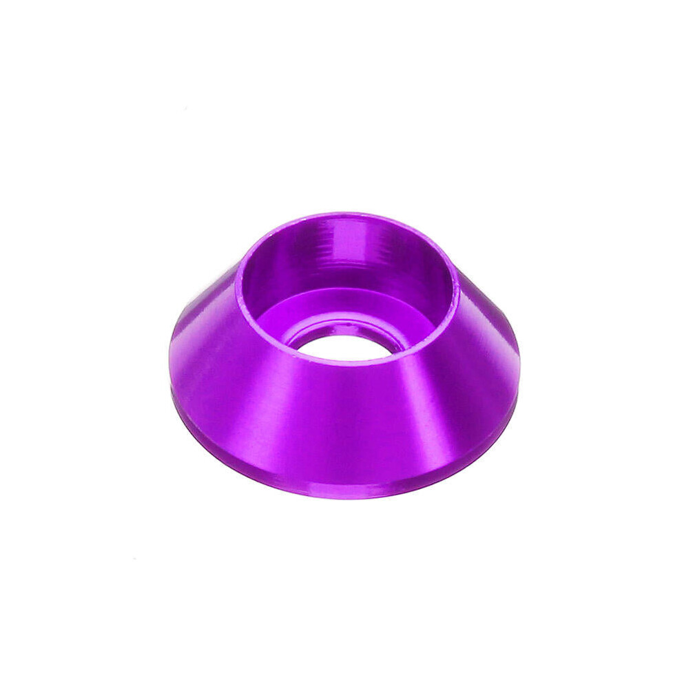 (Purple) 10Pcs M6 Cup Head Hex Screw Gasket Washer Nuts Aluminum Alloy Multicolor