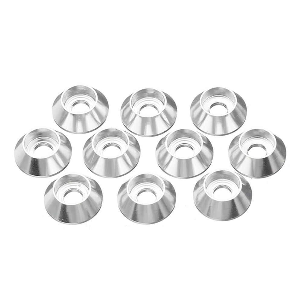 (Silver) 50Pcs M3 Cup Head Hex Screw Gasket Washer Nuts Aluminum Alloy Multicolor