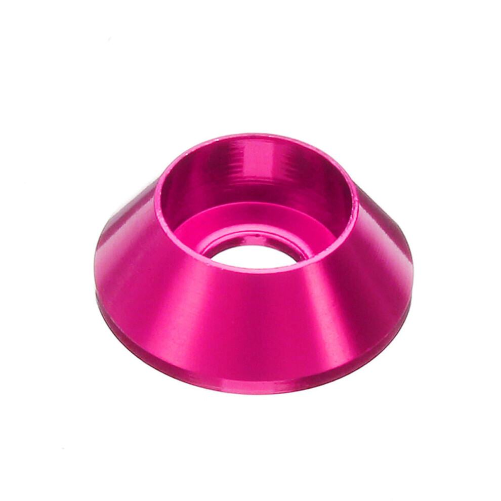 (Pink) 10Pcs M6 Cup Head Hex Screw Gasket Washer Nuts Aluminum Alloy Multicolor