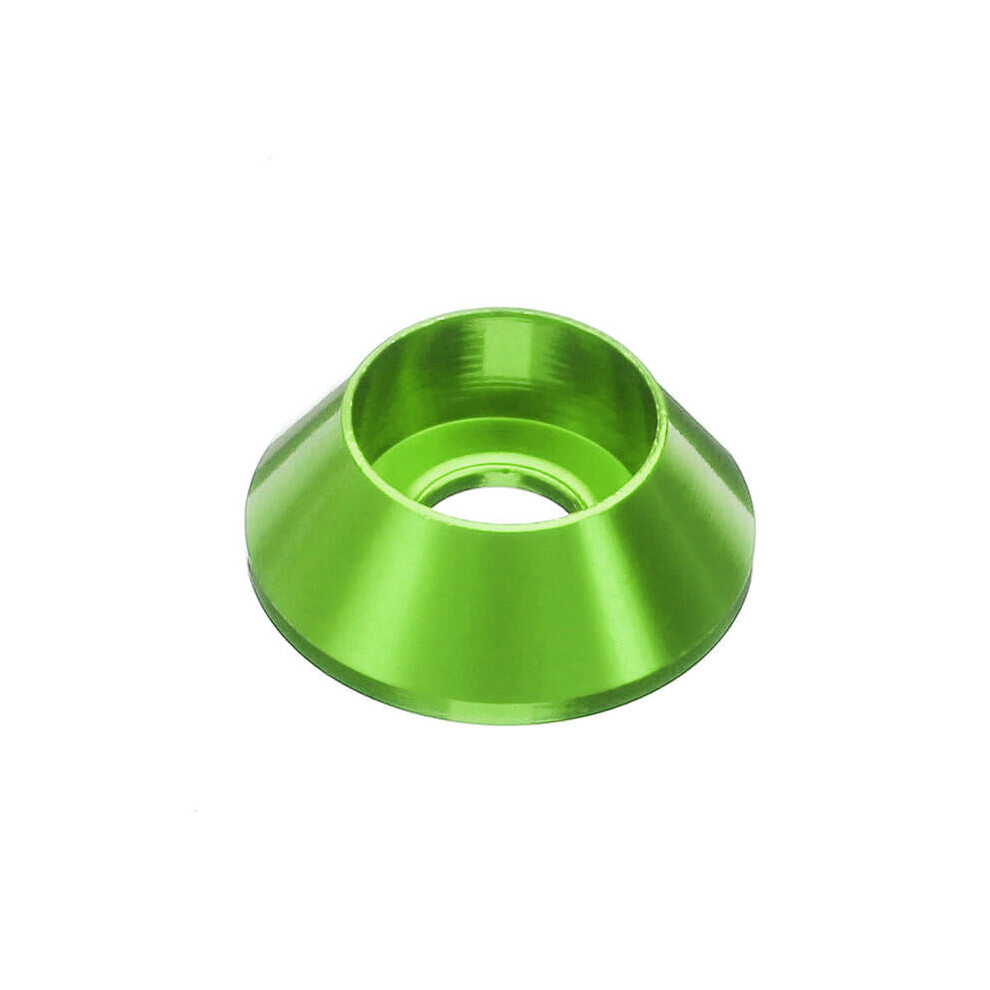 (Green) 10Pcs M6 Cup Head Hex Screw Gasket Washer Nuts Aluminum Alloy Multicolor