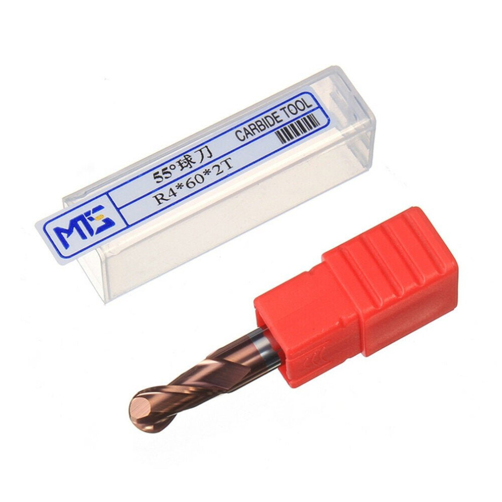 (R4*60*2T) 0.5-4Mm Carbide Altin Hrc55 Ball Nose Milling Cutter Tungsten Steel End Mill 6112211909332