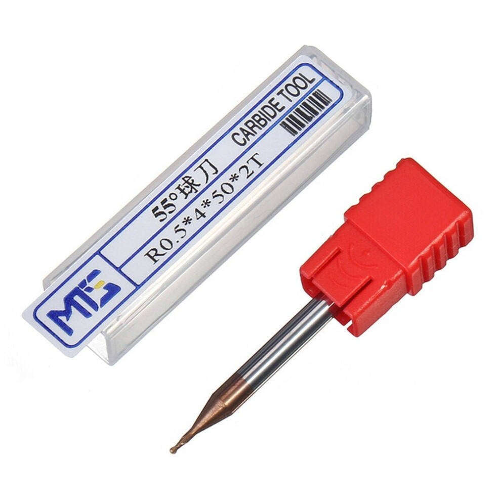 (R0.5*4*50*2T) 0.5-4Mm Carbide Altin Hrc55 Ball Nose Milling Cutter Tungsten Steel End Mill 3654659399564