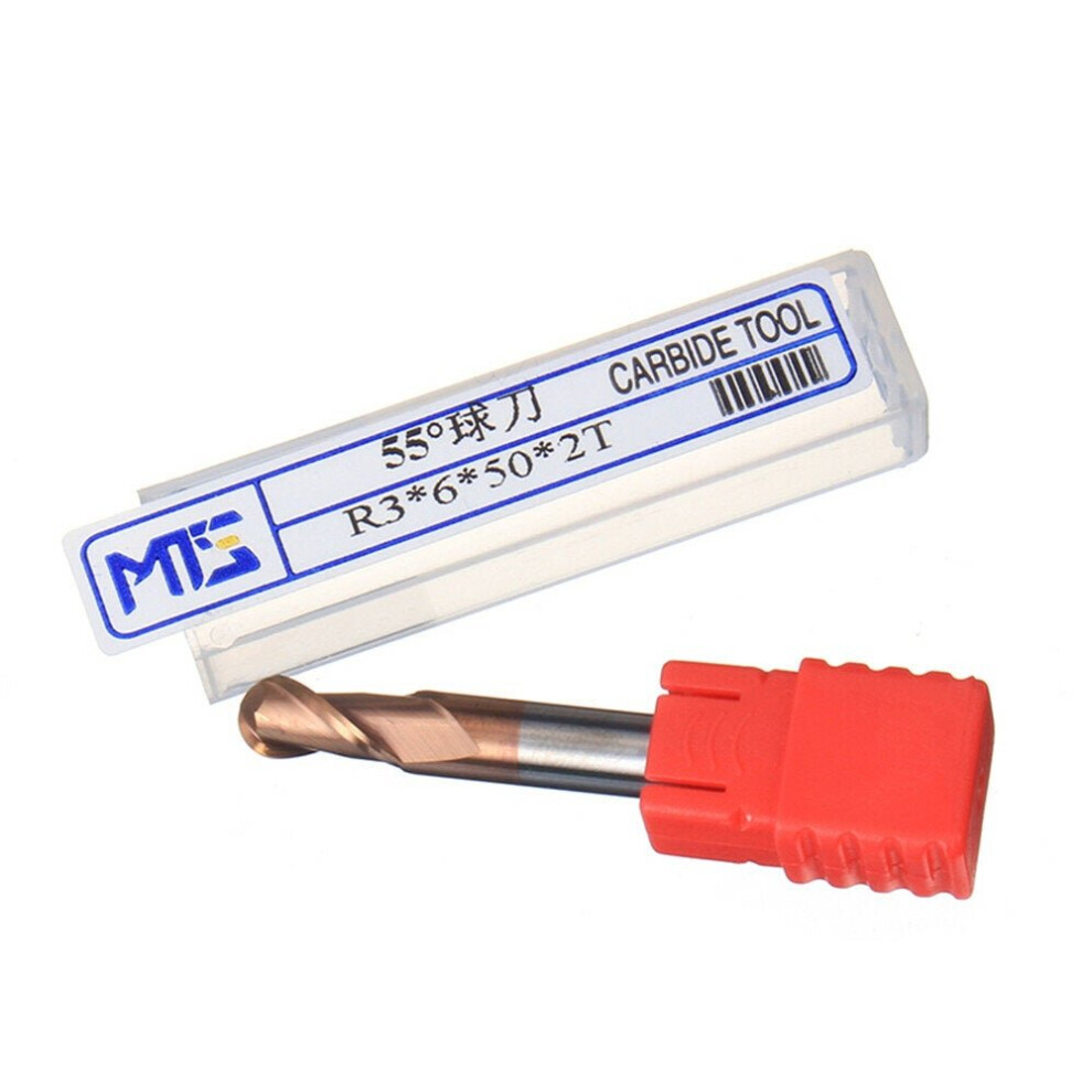 (R3*6*50*2T) 0.5-4Mm Carbide Altin Hrc55 Ball Nose Milling Cutter Tungsten Steel End Mill 6112211945989