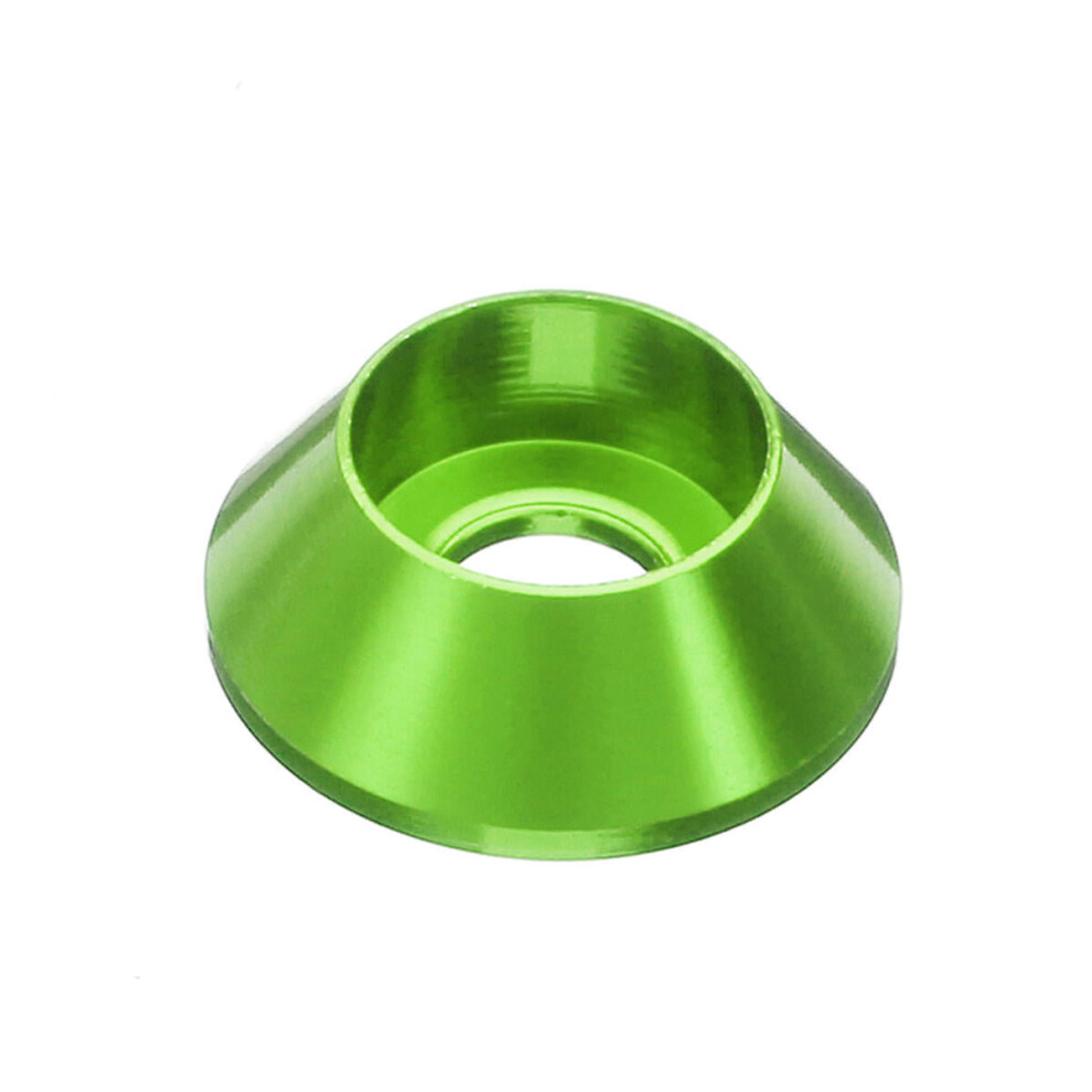 (Green) 10Pcs M2.5 Cup Head Hex Screw Gasket Washer Nuts Aluminum Alloy Multicolor