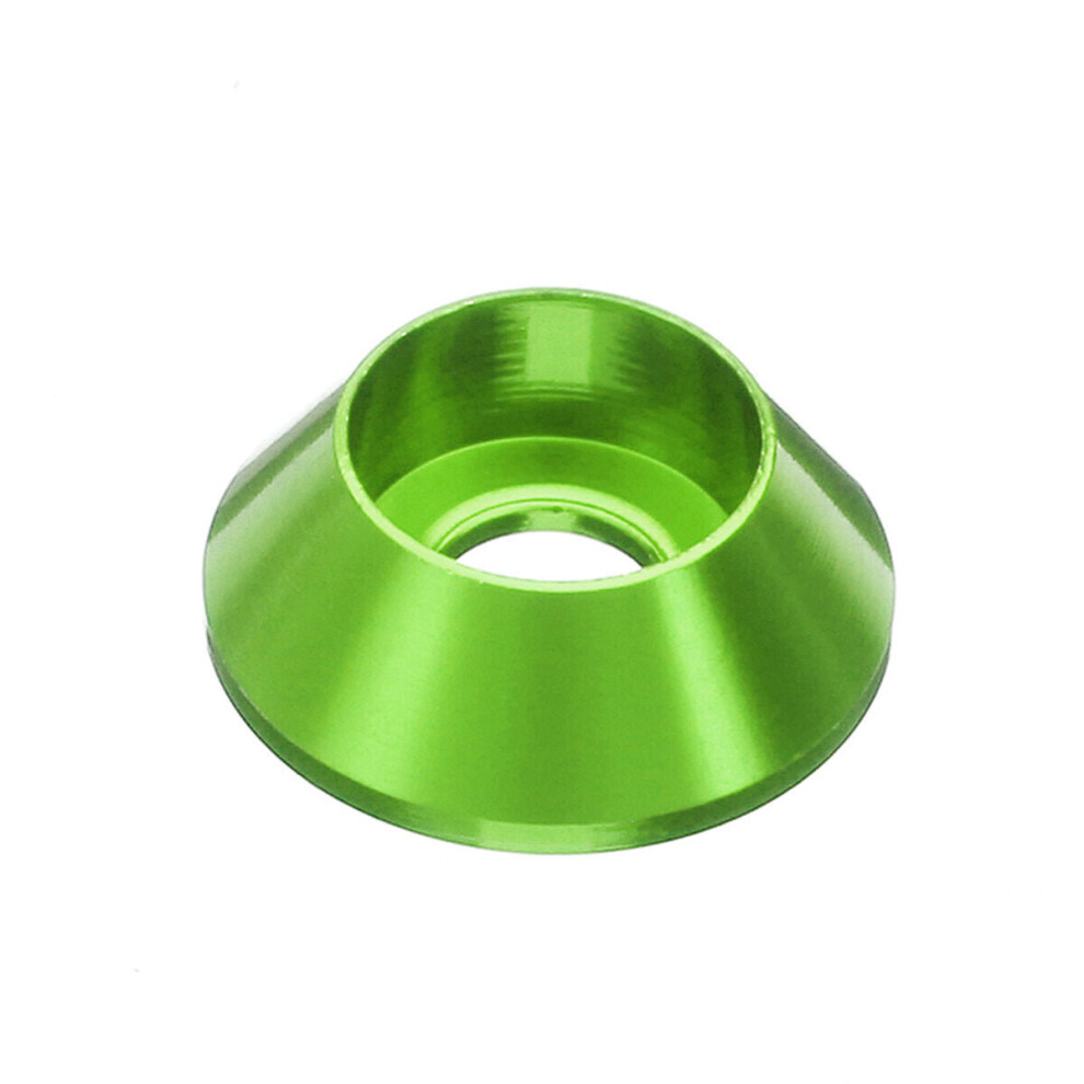 (Green) 10Pcs M5 Cup Head Hex Screw Gasket Washer Nuts Aluminum Alloy Multicolor