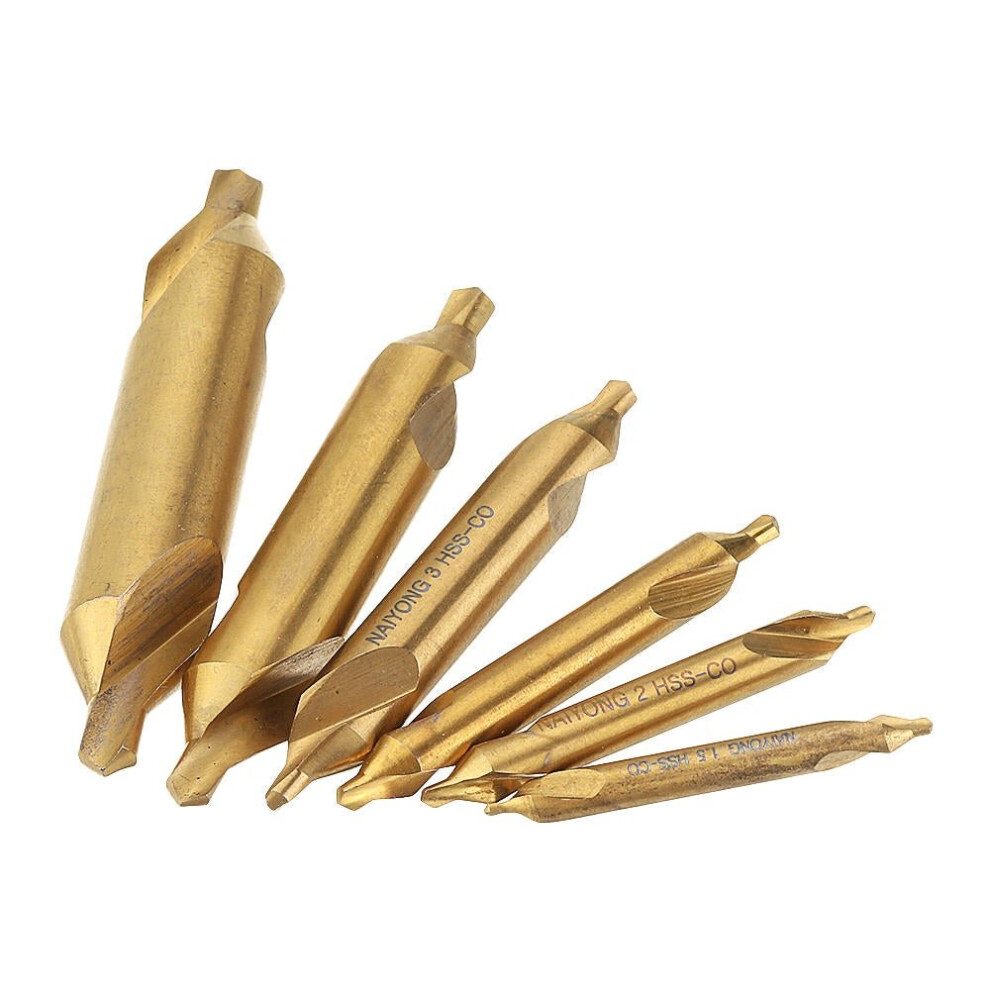 (5mm) HSS Titanium Coated Center Drill Bit 1/1.5/2/2.5/3/5mm 60 Degree Countersink Drill Bit