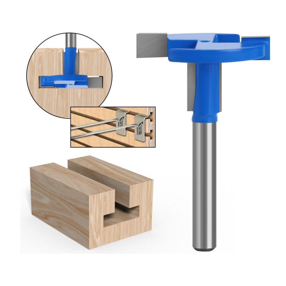 (1/4) 1/4 Shank Woodworking Milling Cutter Straight-Edge T-Shaped Knife Planing Tool Adapter Tools