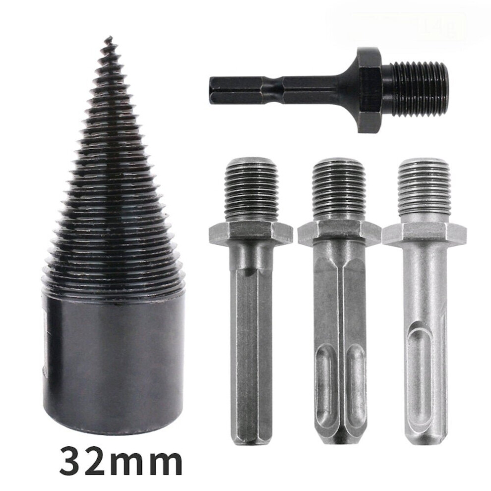 (32mm) 32/42mm Steel Square Shank/Round Shank/Hex Shank Wood Splitting Drill Bit Woodworking Tool Split Wood Drill