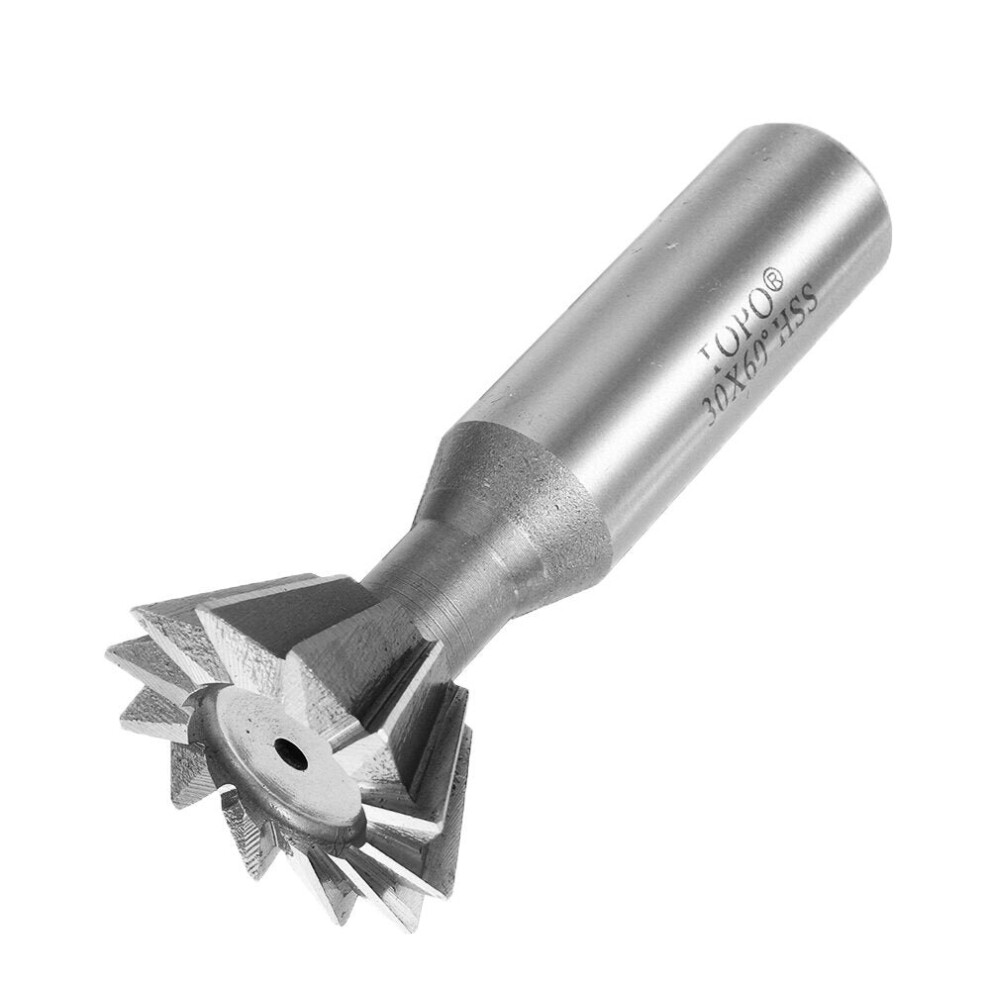 (30mm) 60 Degree 8-35mm Dovetail Groove HSS Straight Shank Slot Milling Cutter End Mill CNC Bit