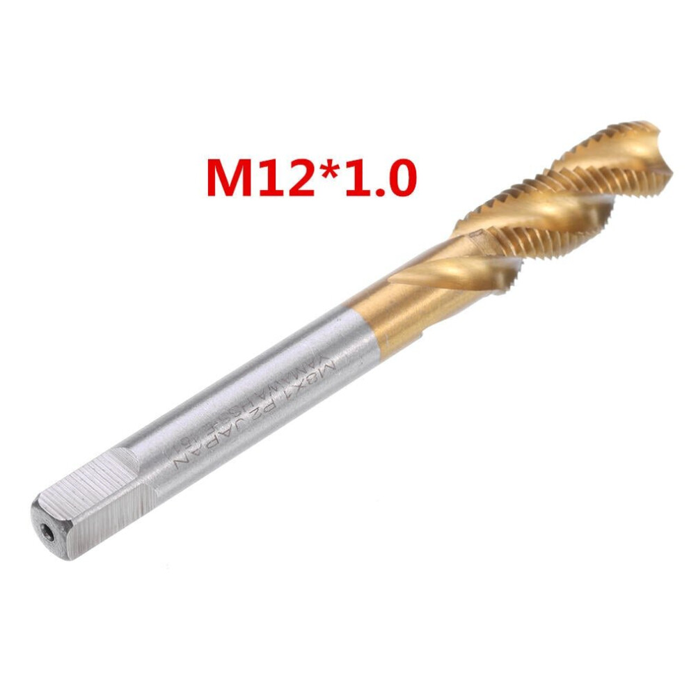 (M10) M8/M10/M12 HSS Titanium Coated Screw Tap Thread Metric Spiral Flute Machine Hand Tap