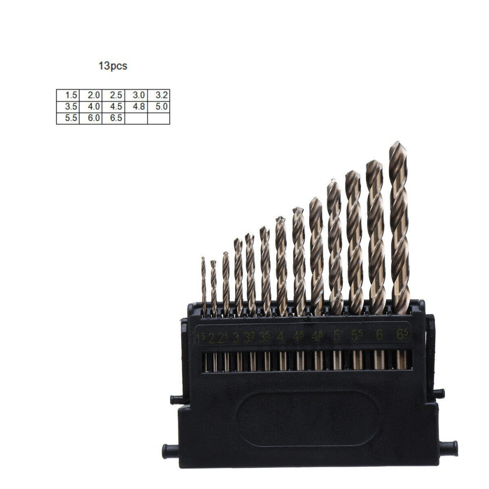 (13pcs Set) M42 HSS Drill Bit Set 3 Edge Head 8% High Cobalt Drill Bit Twist Drill for Stainless Steel Wood Metal Drilling