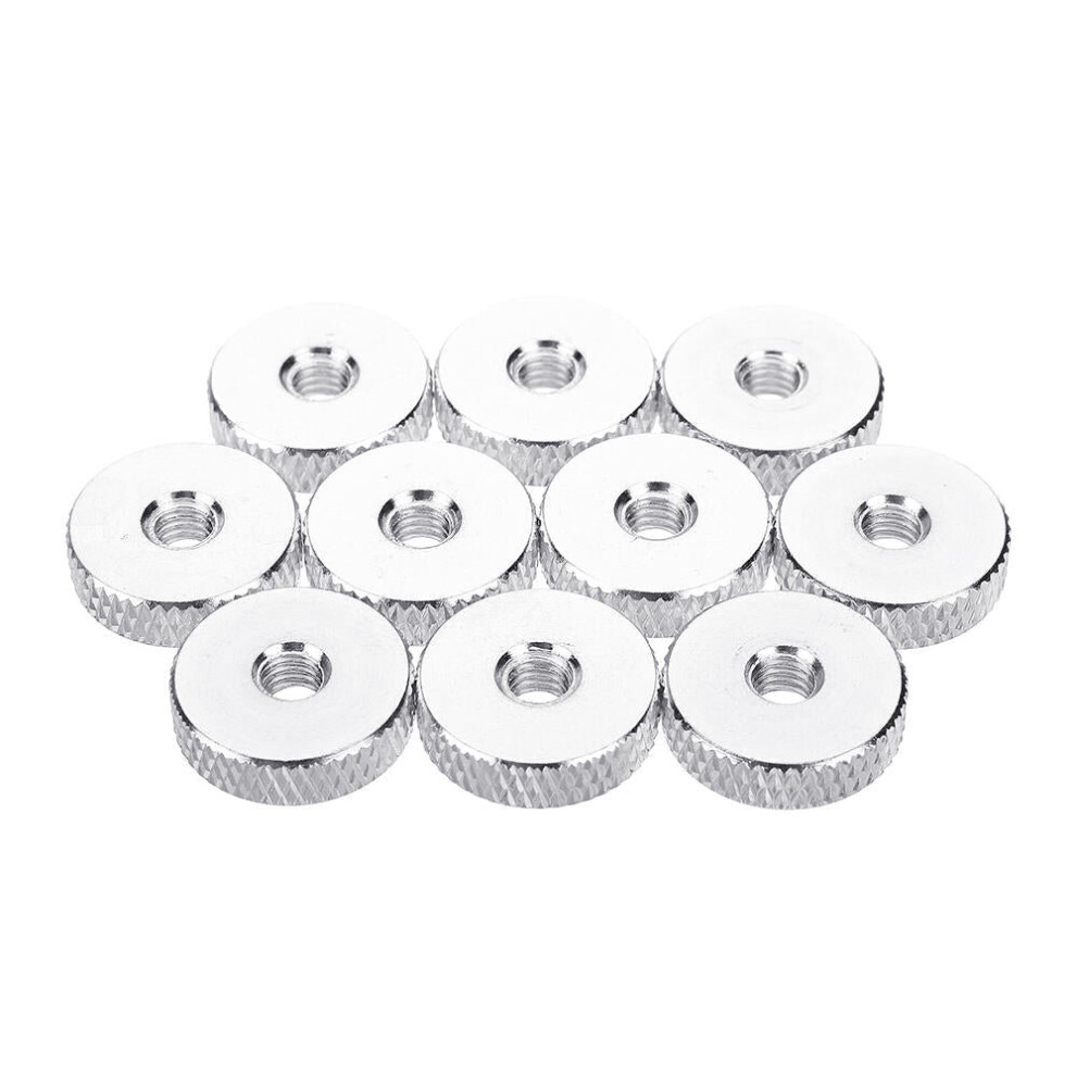 (Silver) M4AN3 10Pcs M4 Manual Knurled Thumb Screw Nut Spacer Flat Washer Aluminum Alloy Multicolor