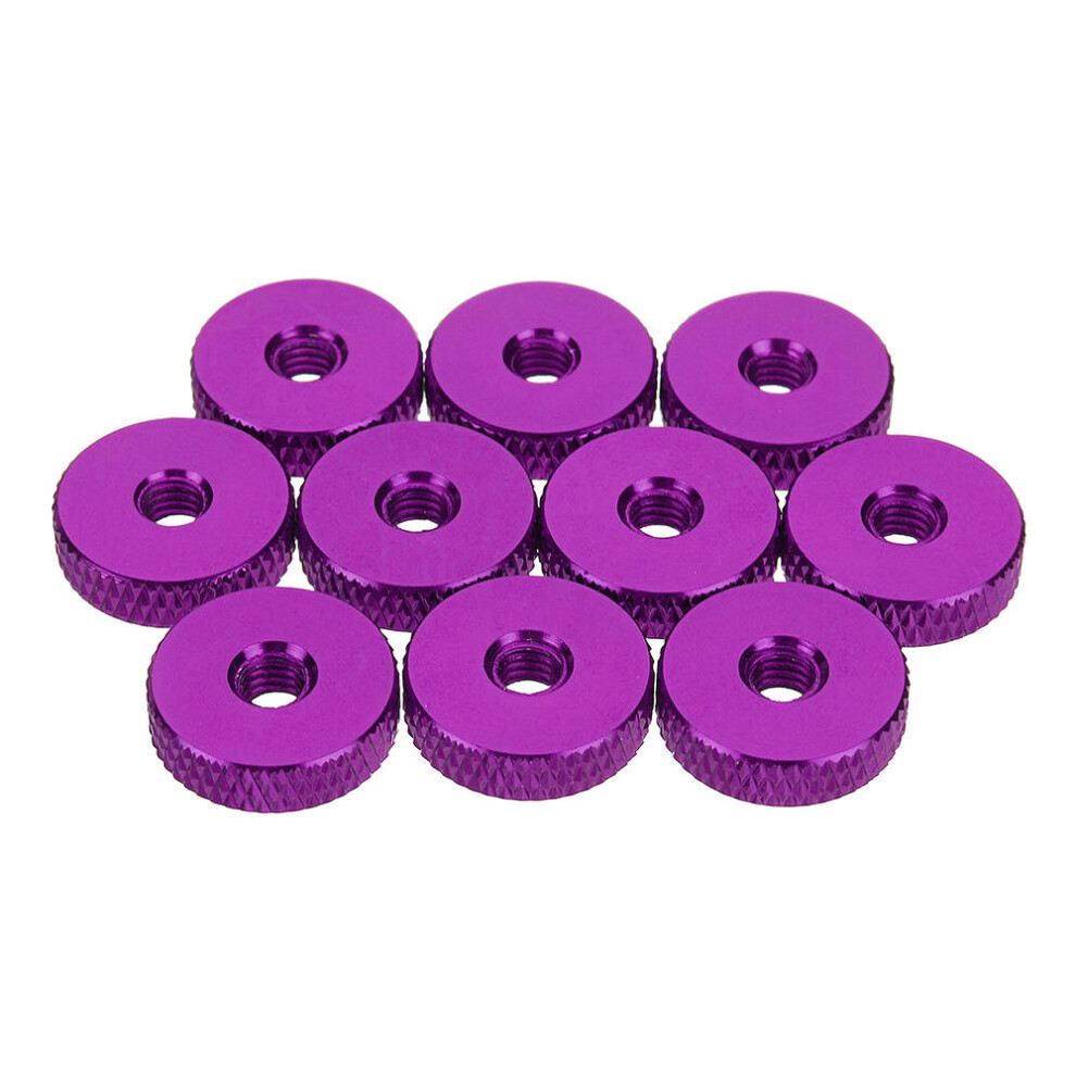 (Purple) M4AN3 10Pcs M4 Manual Knurled Thumb Screw Nut Spacer Flat Washer Aluminum Alloy Multicolor