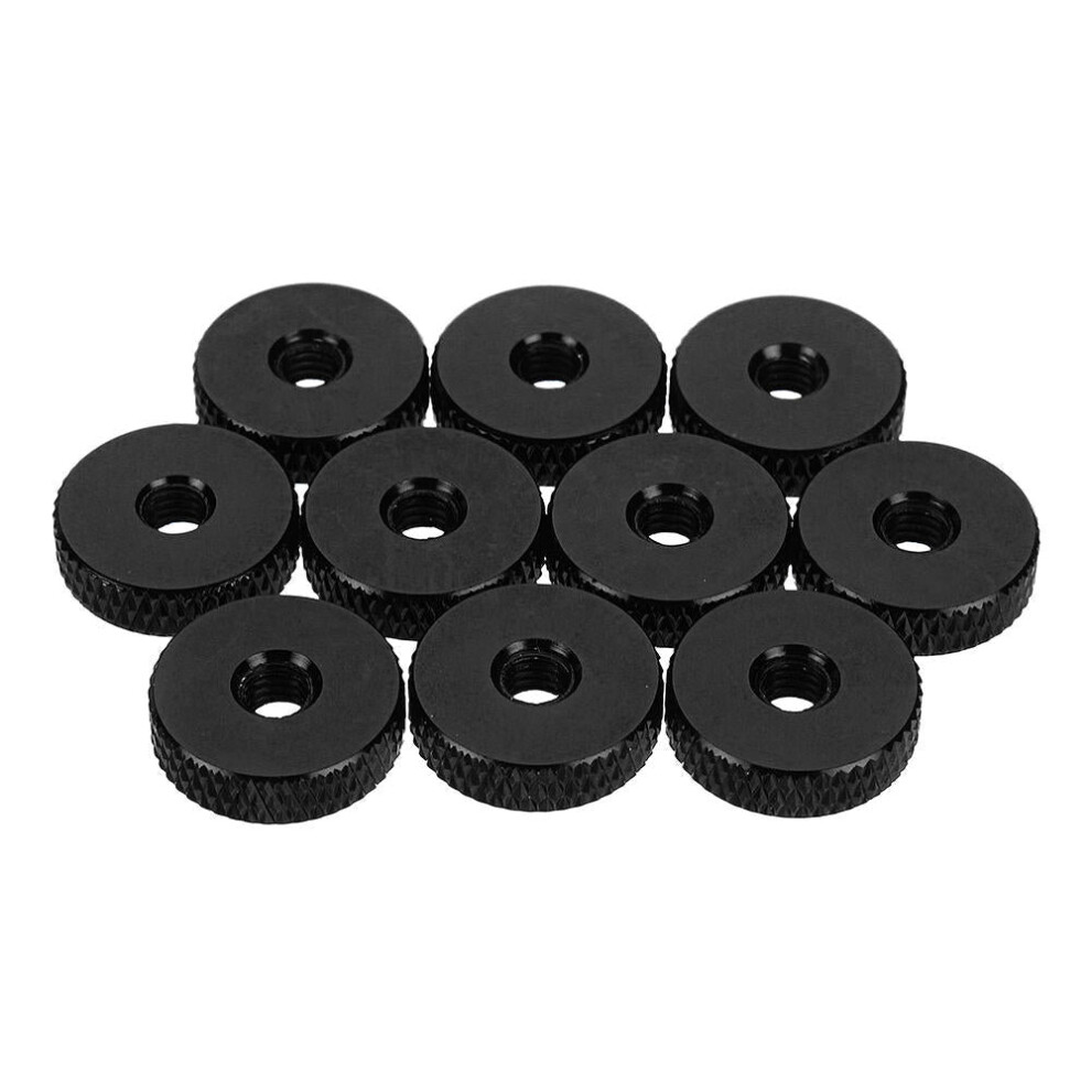 (Black) M4AN3 10Pcs M4 Manual Knurled Thumb Screw Nut Spacer Flat Washer Aluminum Alloy Multicolor