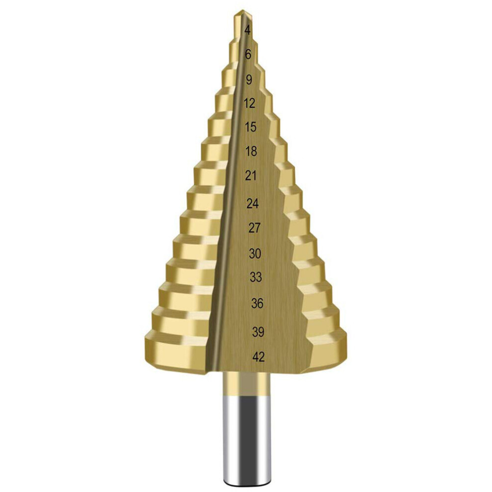 4-42mm HSS Titanium Coated Step Drill Bit 14 Step Hole Drilling Power Tool for Metal Wood