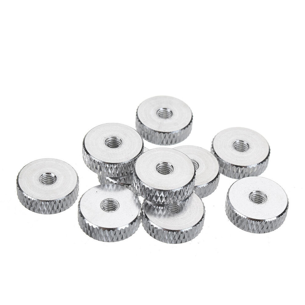 (Silver) 10Pcs M3 Manual Knurled Thumb Screw Nut Spacer Flat Washer Aluminum Alloy Multicolor