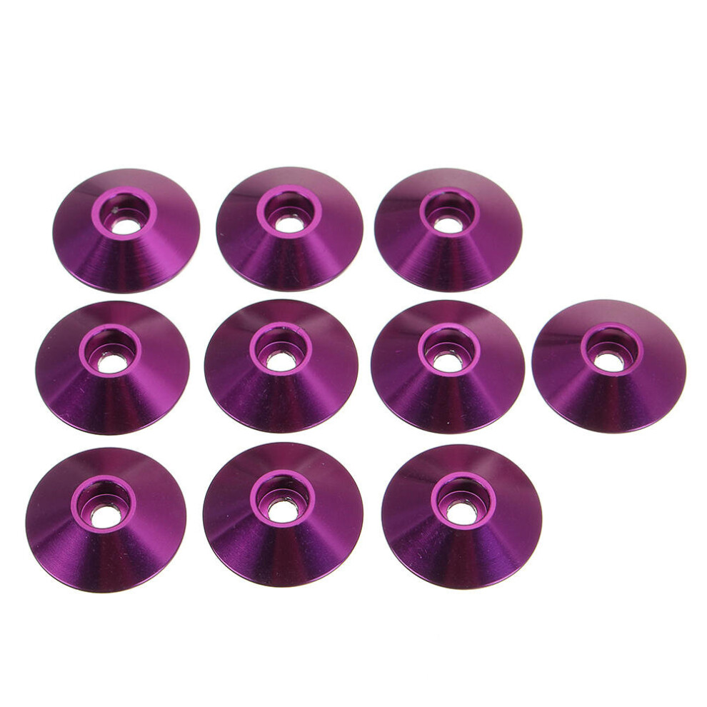 (Purple) 10Pcs M3 Cap Head Screw Cup Washer Extra Large Gasket Aluminum Alloy Multicolor-image-OPC-P9GNWXT-NEW