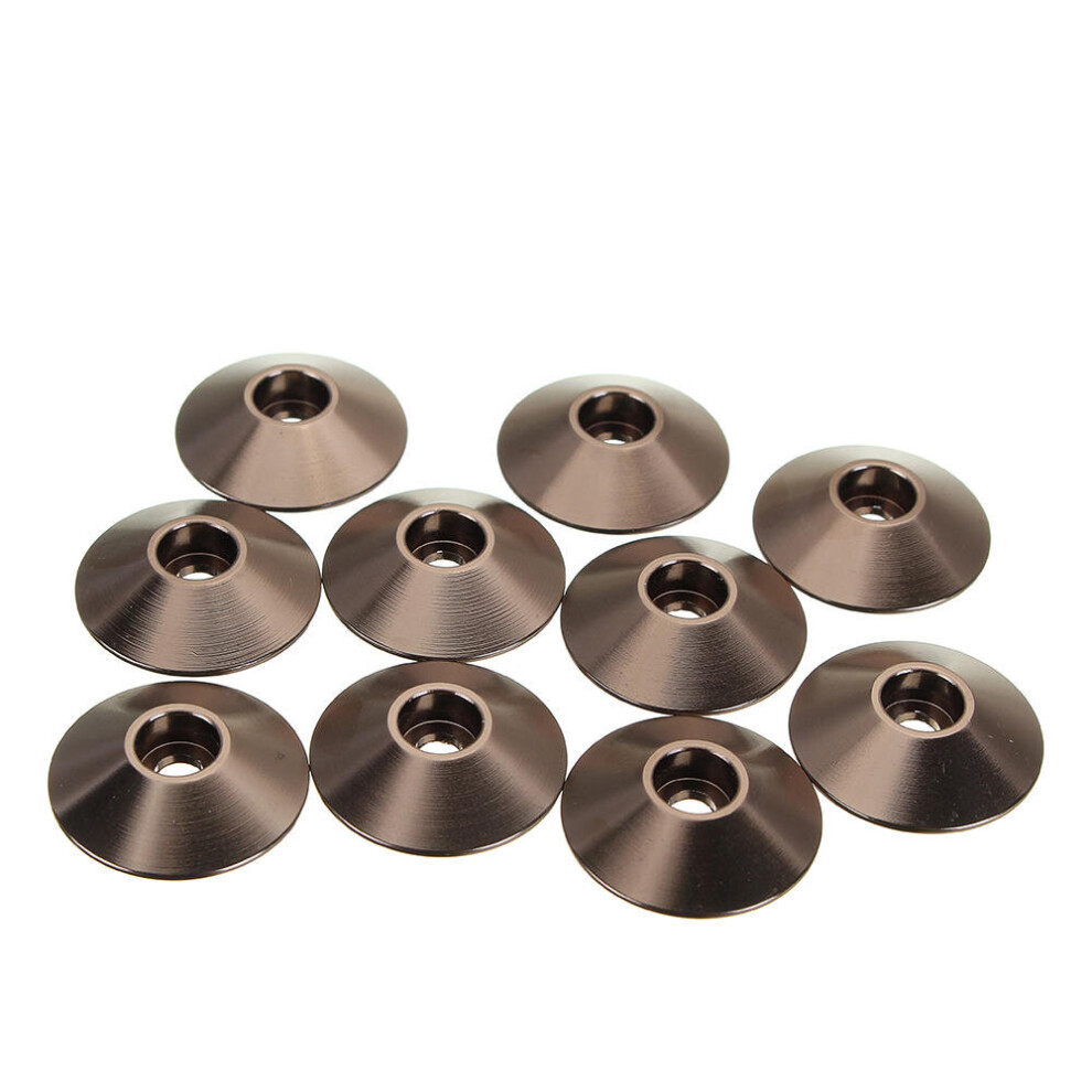 (Grey) 10Pcs M3 Cap Head Screw Cup Washer Extra Large Gasket Aluminum Alloy Multicolor